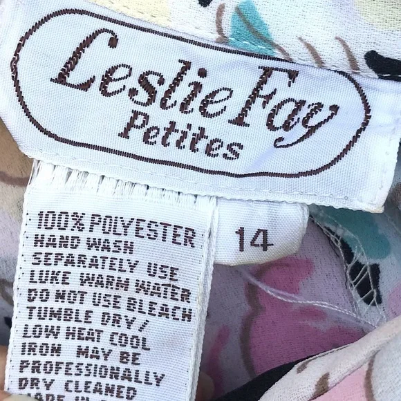 Vintage 80’s black & pastel roses floral secretary dress - Picture 9 of 9